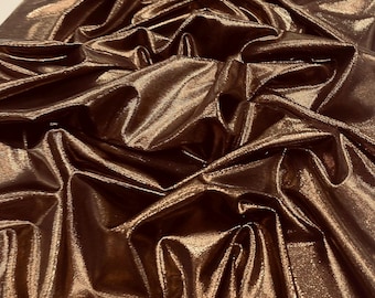 Brown Foggy Foil All Over Foil Metallic Nylon Spandex 4 Way Stretch/58" Wide