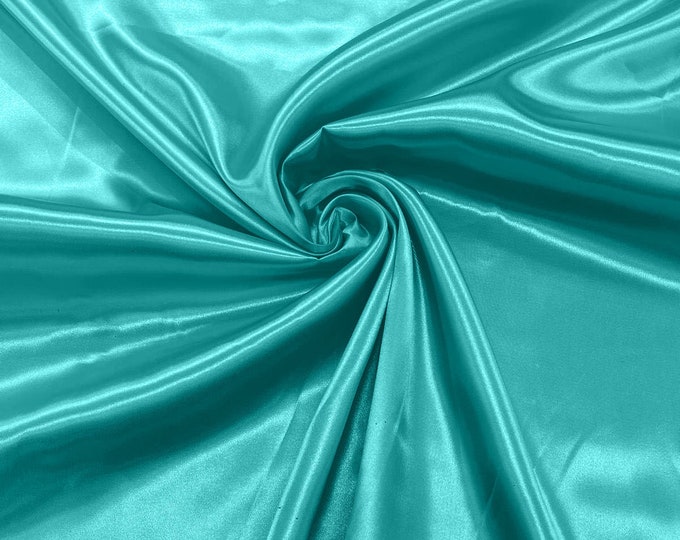 Tiff Blue - Shiny Charmeuse Satin Fabric for Wedding Dress/Crafts Costumes/58” Wide /Silky Satin