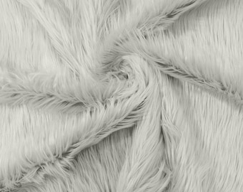 Long Pile Faux Fur Fabric, Off White 58" Wide for Cosplay and Costume Design