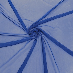 Royal Blue 58/60&quot; Wide Solid Stretch Power Mesh Fabric Spandex/ Sheer See-Though/Sold By The Yard. New Colors