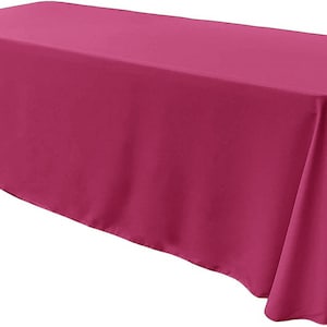 Fuchsia - Rectangular Polyester Poplin Tablecloth Floor Length / Party supply