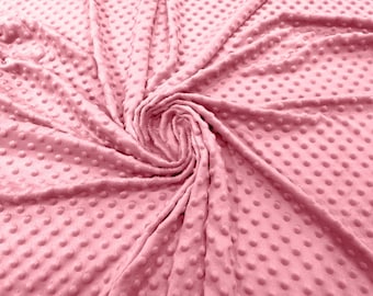 Pink Minky Dot Fabric| 58" Wide| Cosplay| Stuff Animals| Blankets.
