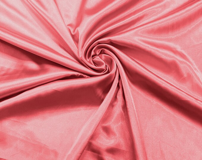 Coral Light Weight Silky Stretch Charmeuse Satin Fabric/60" Wide/Cosplay.