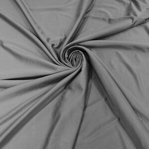 Silver Shiny Milliskin Nylon Spandex Fabric 4 Way Stretch 58&quot; Wide Sold by The Yard