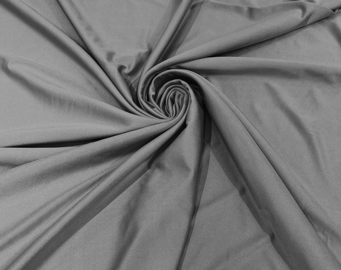 Silver Shiny Milliskin Nylon Spandex Fabric 4 Way Stretch 58" Wide Sold by The Yard