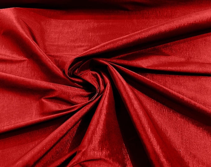 Red 58" Wide Medium Weight Stretch Two Tone Taffeta Fabric, Stretch Fabric For Bridal Dress Clothing Custom Wedding Gown, New Colors