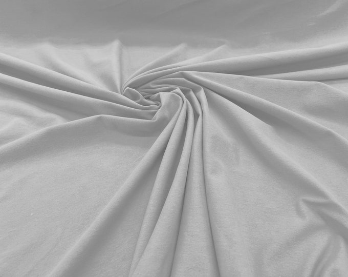 White 58/60" Wide  Cotton Jersey Spandex Knit Blend 95% Cotton 5 percent Spandex/Stretch Fabric/Costume