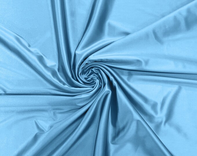 Baltic Sea - Luxury Shiny Satin Stretch Spandex Fabric / Prom / Wedding / Cosplays.