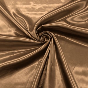 Cappuccino - Shiny Charmeuse Satin Fabric for Wedding Dress/Crafts Costumes/58” Wide /Silky Satin