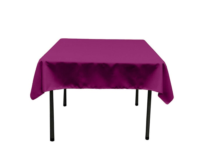 Magenta Square Polyester Poplin Table Overlay - Diamond. Choose Size Below