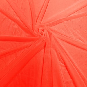 Coral 58/60&quot; de largura, sólido, elástico, tecido de malha elétrica, elastano/transparente transparente/vendido por jarda. Novas cores