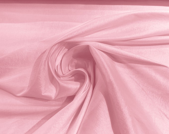 Pink 58" Wide Medium Weight Stretch Two Tone Taffeta Fabric, Stretch Fabric For Bridal Dress Clothing Custom Wedding Gown, New Colors