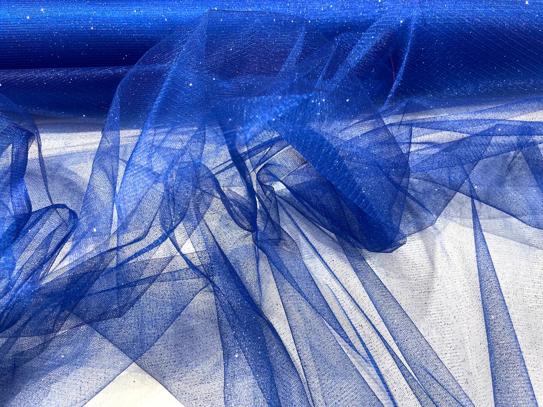 Royal Blue Sparkle Tulle Glitter Fabric Shimmer/ Tulle Glitter for ...