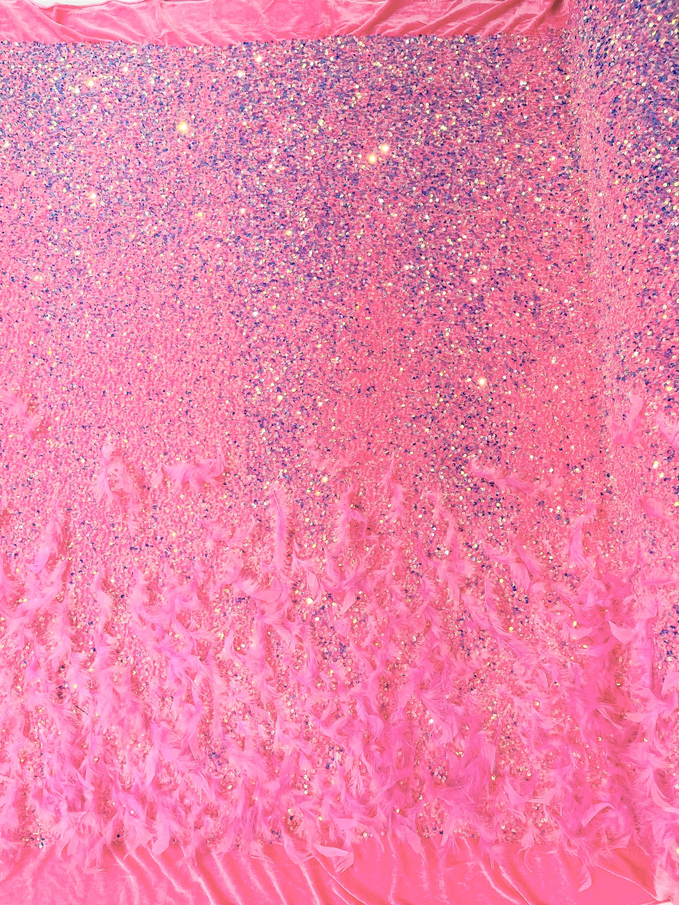 Light Pink Glitter Spandex Velvet