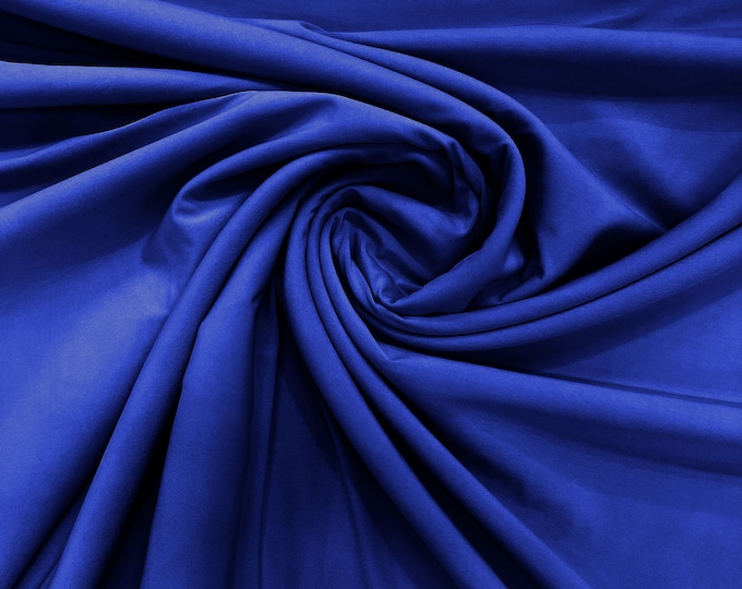 Royal Blue 58" Wide ITY Fabric Polyester Knit Jersey 2 Way  Stretch Spandex Sold By The Yard.