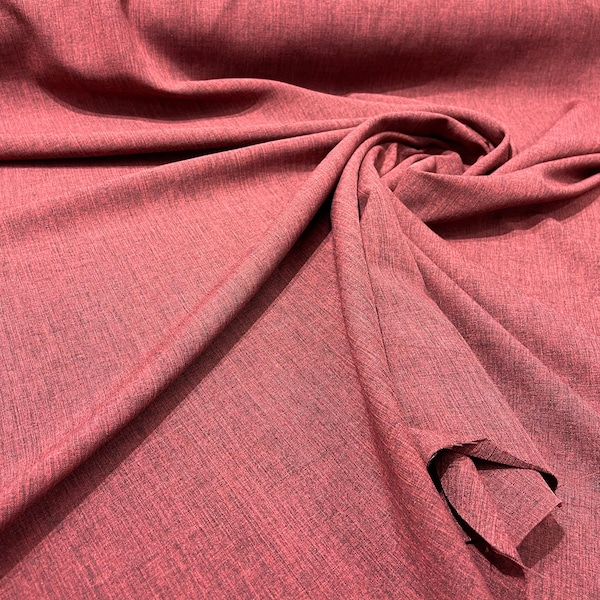 Burgundy Two-Tone Melange Poplin 58” Wide/ Polyester Poplin Fabric.