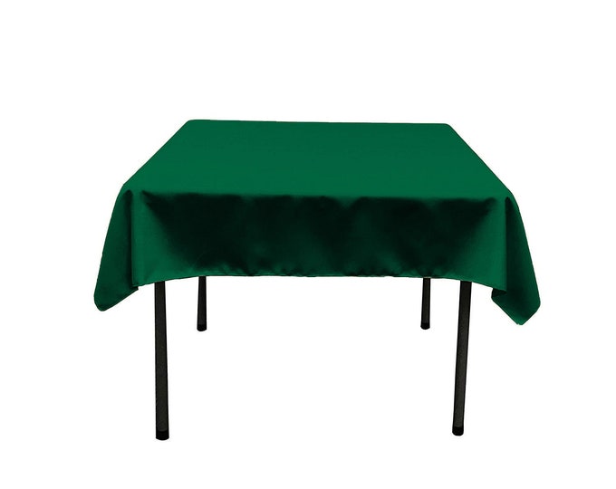 Emerald Green Square Polyester Poplin Table Overlay - Diamond. Choose Size Below