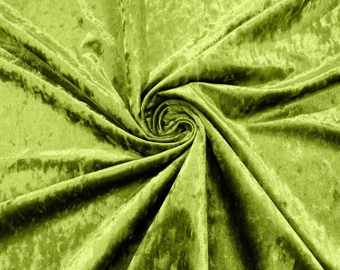 Lime Green Stretch Crushed Velvet Fabric/58 Inches Wide/Cosplays.