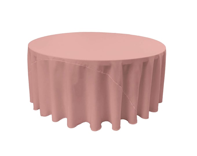 Lam Rose - Solid Round Polyester Poplin Tablecloth With Seamless.