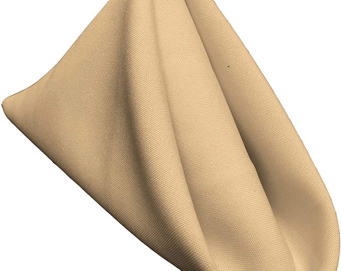 18 x 18 Inches Polyester Poplin Decorative Table Napkins, Party Supply - Pack of 12 - Khaki
