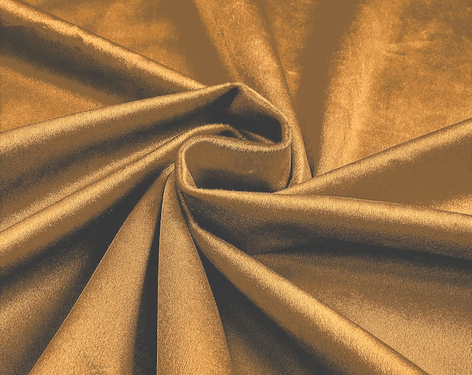 Light Gold 58"/60Inches Wide Royal Velvet Upholstery Fabric. Sold By The Yard.