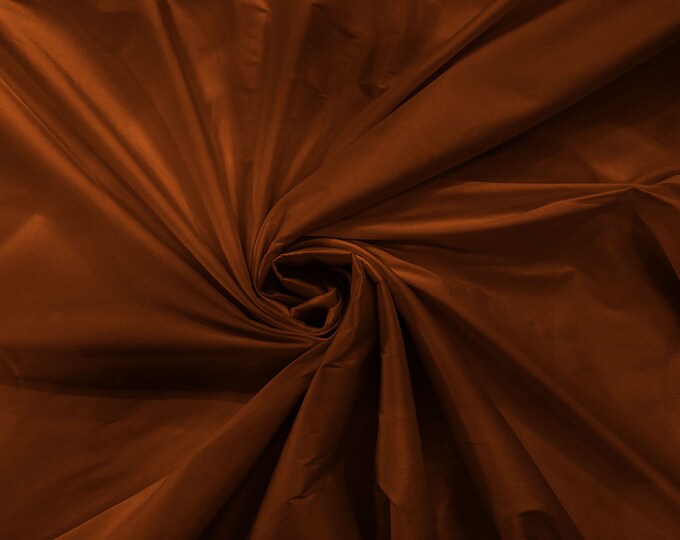 Dark Rust 100% Polyester Imitation Silk Taffeta Fabric 55" Wide/Costume/Dress/Cosplay/Wedding.