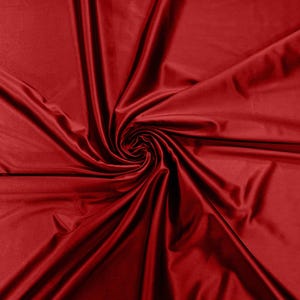 Red Deluxe Shiny Polyester Spandex Fabric Stretch 58&quot; Wide Sold by The Yard.