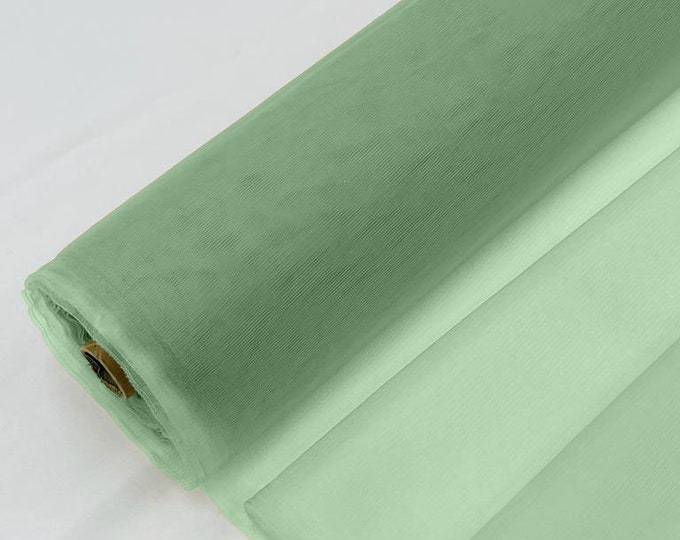 Mint Green - Bridal Mesh Tulle Netting Fabric / Sheer Mesh /58" Wide / Sold by the Yard