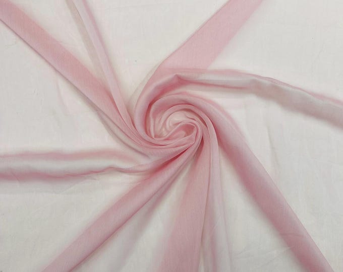 Chiffon Two Tone Sheer Fabric, by The Yard - Pink