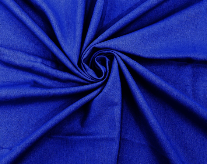 Royal Blue Medium Weight Natural Linen Fabric/50 " Wide/Clothing