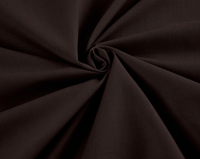 Brown Lightweight Poly Cotton Broadcloth Fabric| 58" Wide| Bed sheets| Apparel.