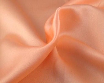 Peach Crepe Back Satin Bridal Fabric Draper-Prom-wedding-nightgown- Soft 58"-60" Inches Sold by The Yard.