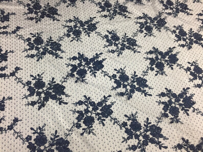Sensational light brown flowers Embroider And Corded On a Polkadot Mesh Lace-prom-nightgown-decorations-dresses-sold by the yard.