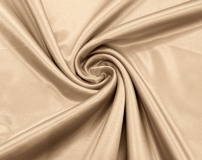 Champagne Crepe Back Satin Bridal Fabric Draper/Prom/Wedding/58" Inches Wide Japan Quality.