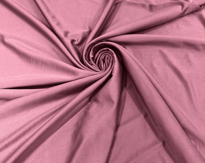 Dark Mauve Shiny Milliskin Nylon Spandex Fabric 4 Way Stretch 58" Wide Sold by The Yard