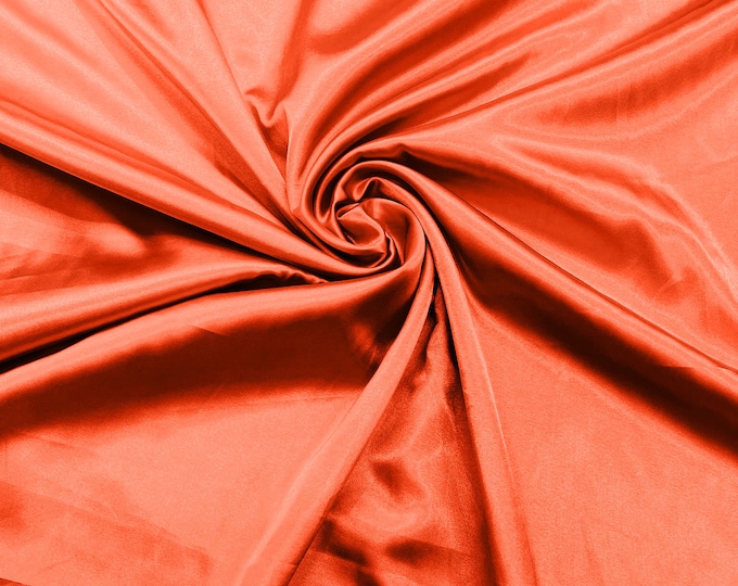 Neon Orange Light Weight Silky Stretch Charmeuse Satin Fabric/60" Wide/Cosplay.