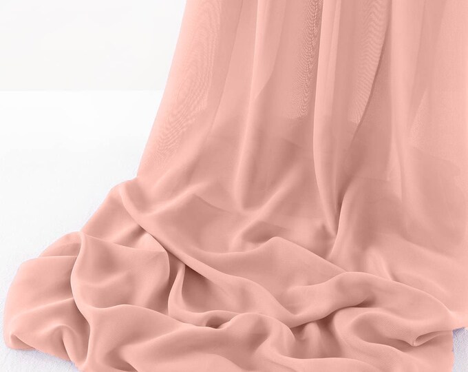 Light Peach - Wool Dobby Chiffon Sheer Table Runner for Wedding, Decorations for Birthday Parties, Banquets, Engagements.