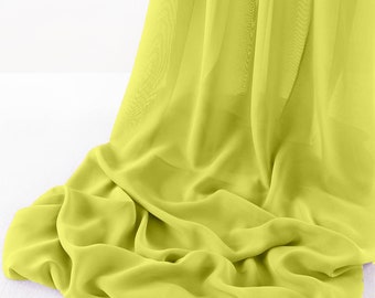 Lime Green - Wool Dobby Chiffon Sheer Table Runner for Wedding, Decorations for Birthday Parties, Banquets, Engagements.