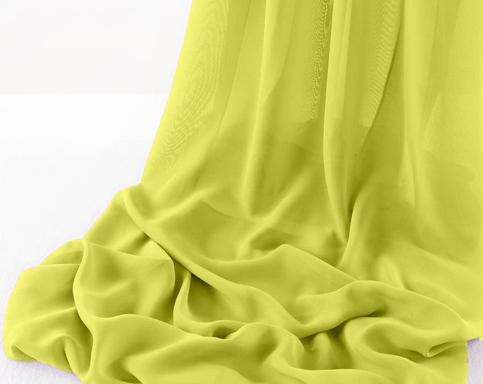 Lime Green - Wool Dobby Chiffon Sheer Table Runner for Wedding, Decorations for Birthday Parties, Banquets, Engagements.