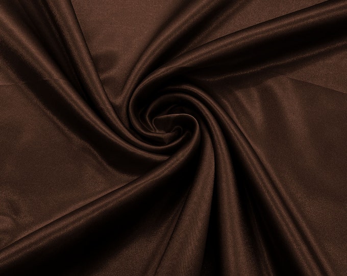 Dark Brown Crepe Back Satin Bridal Fabric Draper/Prom/Wedding/58" Inches Wide Japan Quality.