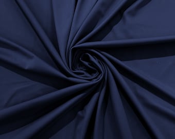 Navy Blue Milliskin Nylon Spandex Stretch Dull Tricot Medium Weight Fabric for Apparel/4 Way Fabric/Swimwear/Activewear/Sportswear/Costume