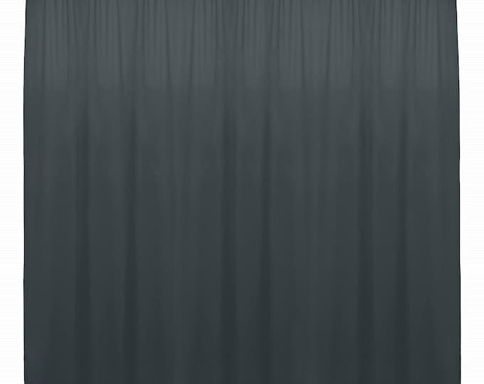 Charcoal SEAMLESS Backdrop Drape Panel, All Sizes Available in Polyester Poplin, Party Supplies Curtains.