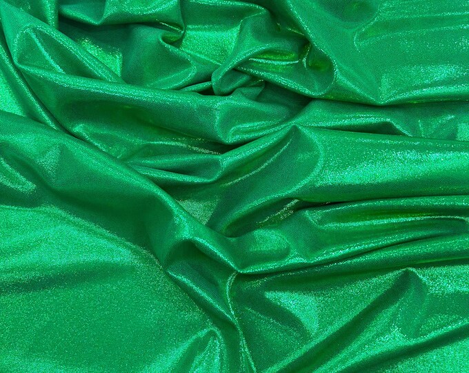 Emerald Green Foggy Foil All Over Foil Metallic Nylon Spandex 4 Way Stretch/58" Wide