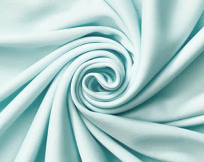 Baby Blue Polyester Knit Interlock Mechanical Stretch Fabric 58"/60"/Draping Tent Fabric. Sold By The Yard.