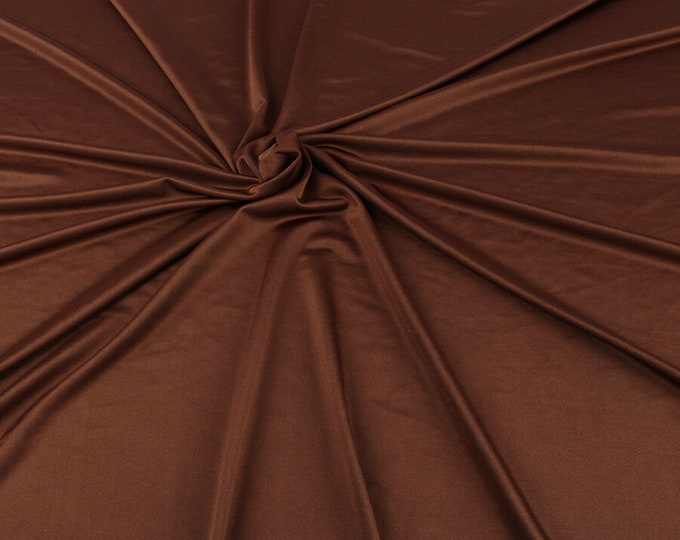 Brown Shiny Milliskin Nylon Spandex Fabric 4 Way Stretch 58" Wide Sold by The Yard