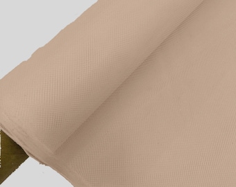 Nude Hard Net Tulle Crinoline Fabric/Petticoat Fabric/54" Wide/Stiff Netting Fabric is Traditionally used to give Volume to Dresses.