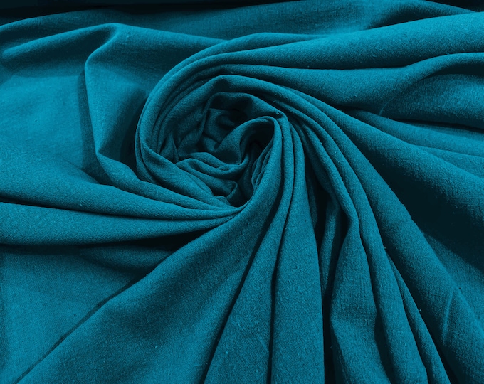 Teal Muslin Crinkle Gauze Fabric, Cotton Gauze Swaddle Fabric, Fabric for Babies, Swaddle, dresses, Cheesecloth Fabric