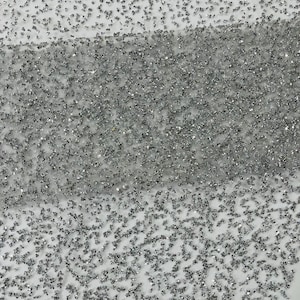 Silver - Glitter Rhinestones on Mesh Fabric, | Glimmer | Sparkle Fabric (by The Yard).