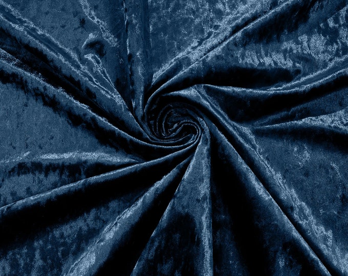 Denim Blue Stretch Crushed Velvet Fabric/58 Inches Wide/Cosplays.