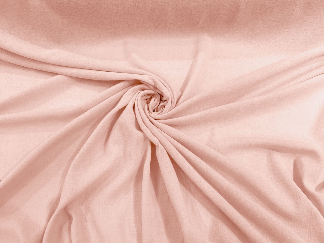 Blush Pink Muslin Crinkle Gauze Fabric, Cotton Gauze Swaddle Fabric